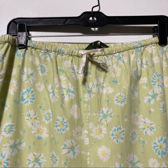 EDDIE BAUER Floral Green Pajama DrawstringLounge Pants Womens Medium - Picture 7 of 16
